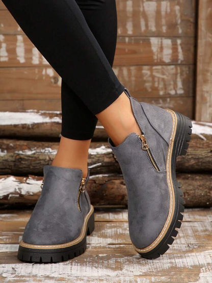 Women's Black Leather Ankle Boots | Classic Supportive Square Heel Everyday Footwear 1