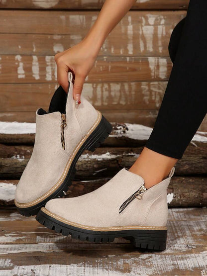 Women's Black Leather Ankle Boots | Classic Supportive Square Heel Everyday Footwear 2