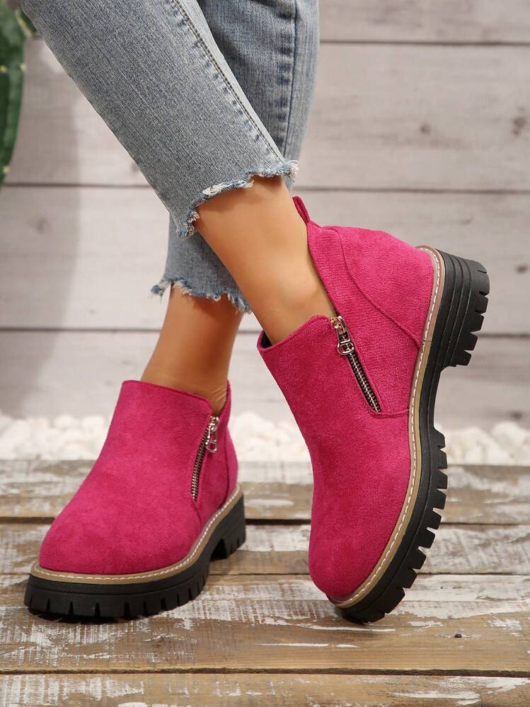 Women's Black Leather Ankle Boots | Classic Supportive Square Heel Everyday Footwear 4