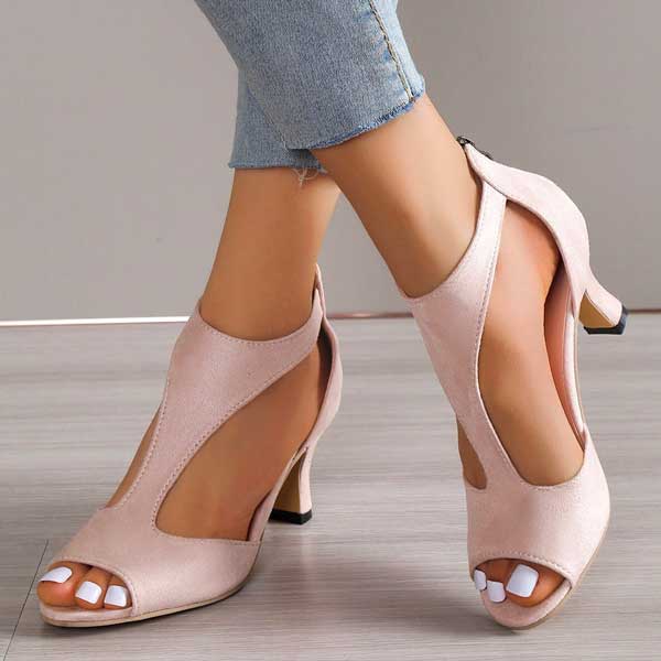 Women's Black Synthetic Block Heels | Comfortable Orthopedic Supportive Footwear 0