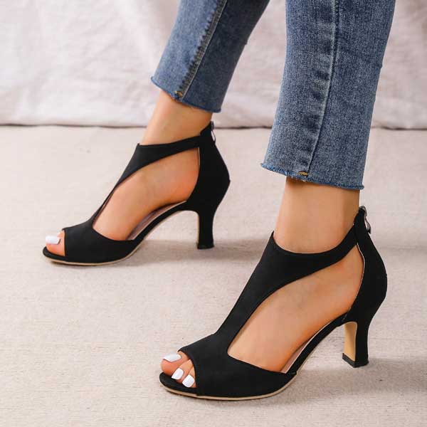 Women's Black Synthetic Block Heels | Comfortable Orthopedic Supportive Footwear 6