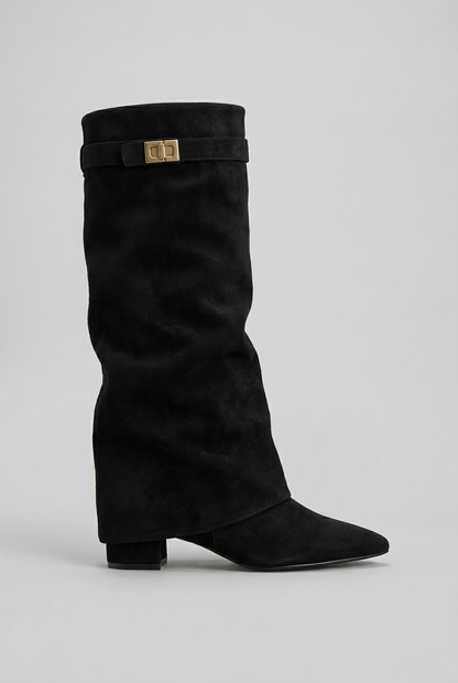 Block Heel Knee High Boot
