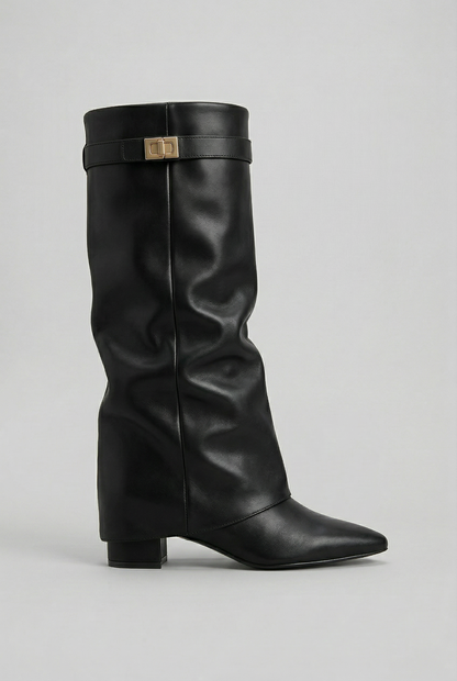 Block Heel Knee High Boot
