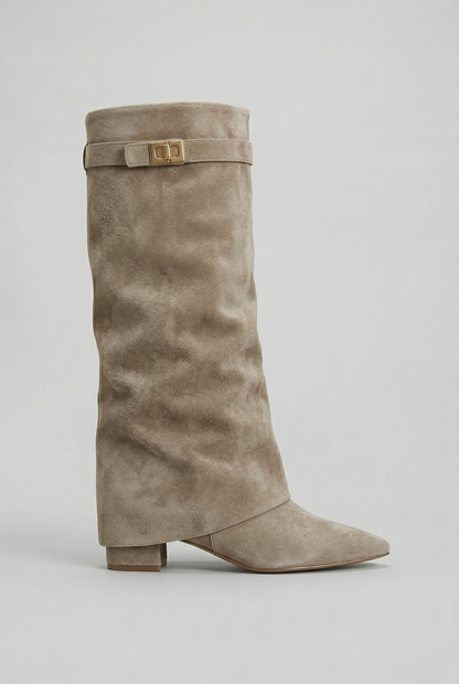 Block Heel Knee High Boot