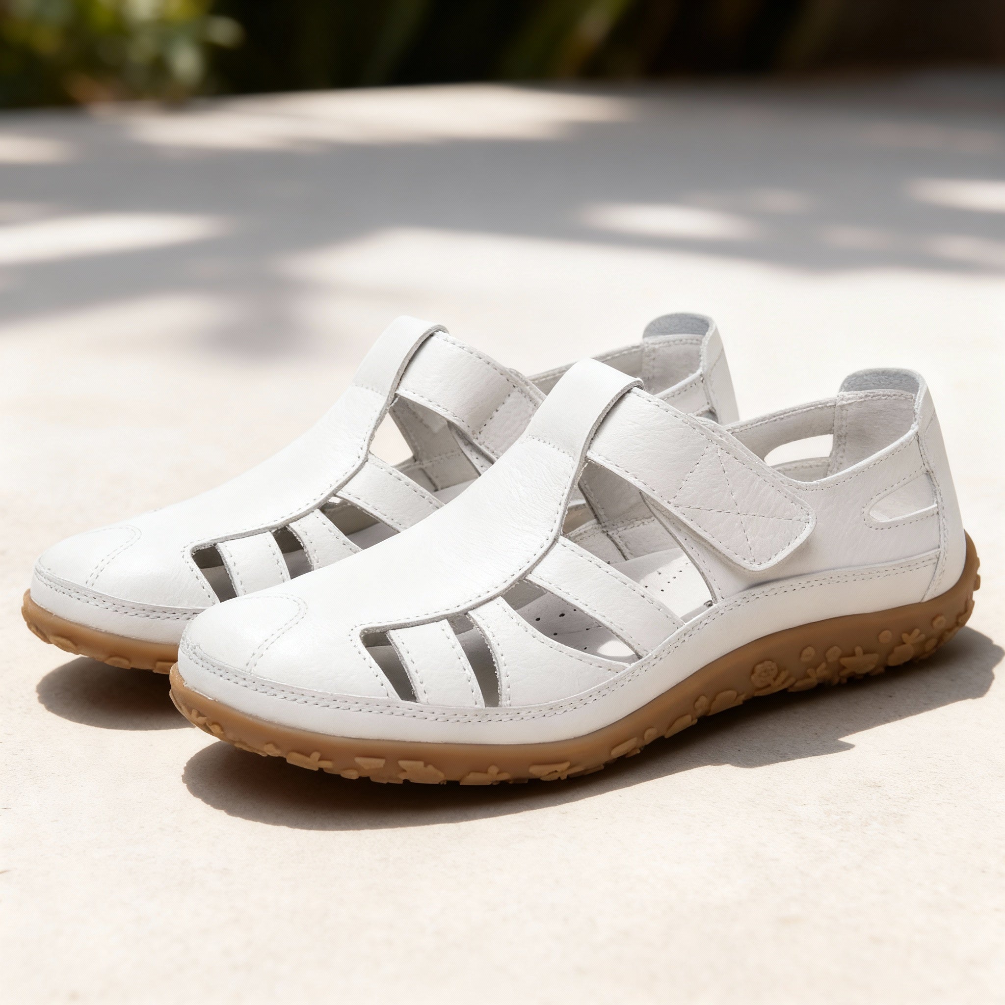 Women's Breathable Leather Sandals | Comfortable Retro Slip-On Footwear for Spring/Fall 0