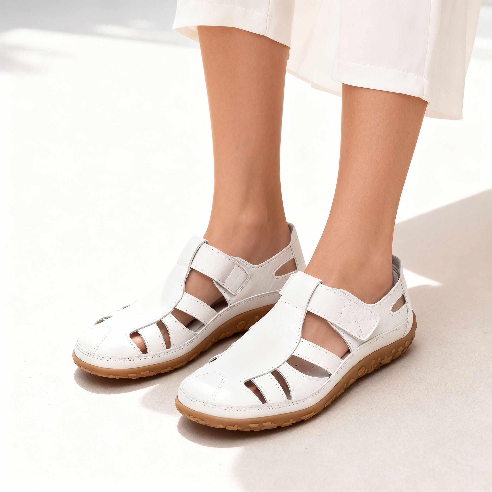 Women's Breathable Leather Sandals | Comfortable Retro Slip-On Footwear for Spring/Fall 1