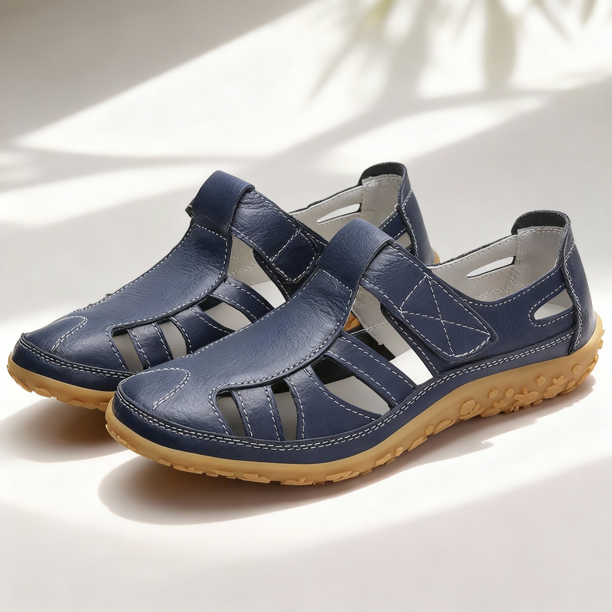 Women's Breathable Leather Sandals | Comfortable Retro Slip-On Footwear for Spring/Fall 12