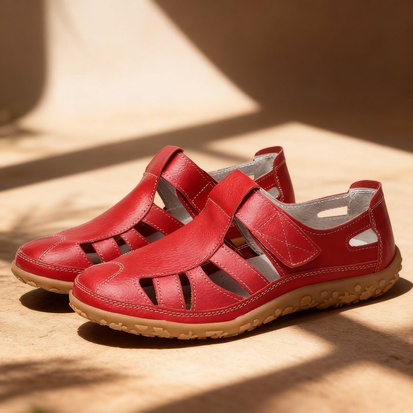Women's Breathable Leather Sandals | Comfortable Retro Slip-On Footwear for Spring/Fall 13