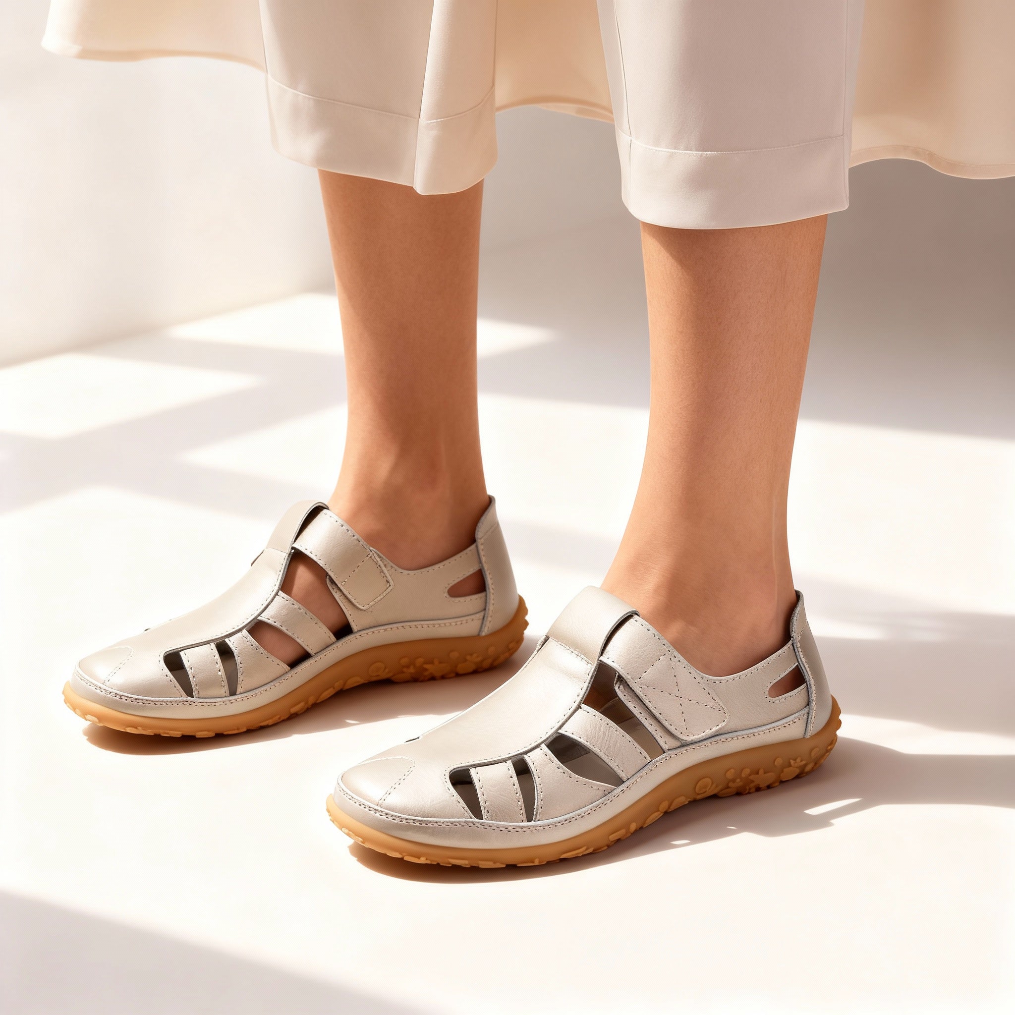 Women's Breathable Leather Sandals | Comfortable Retro Slip-On Footwear for Spring/Fall 2