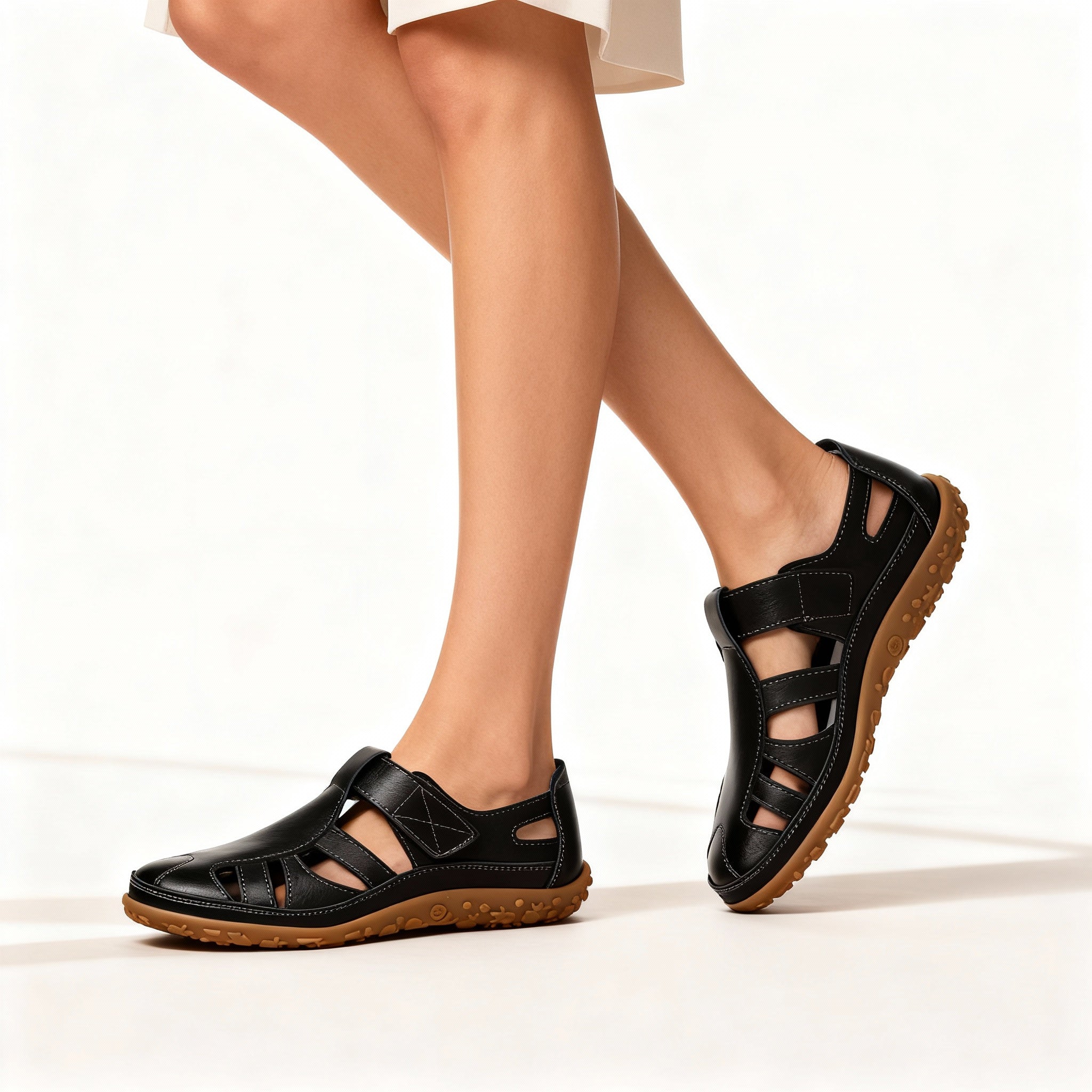 Women's Breathable Leather Sandals | Comfortable Retro Slip-On Footwear for Spring/Fall 3