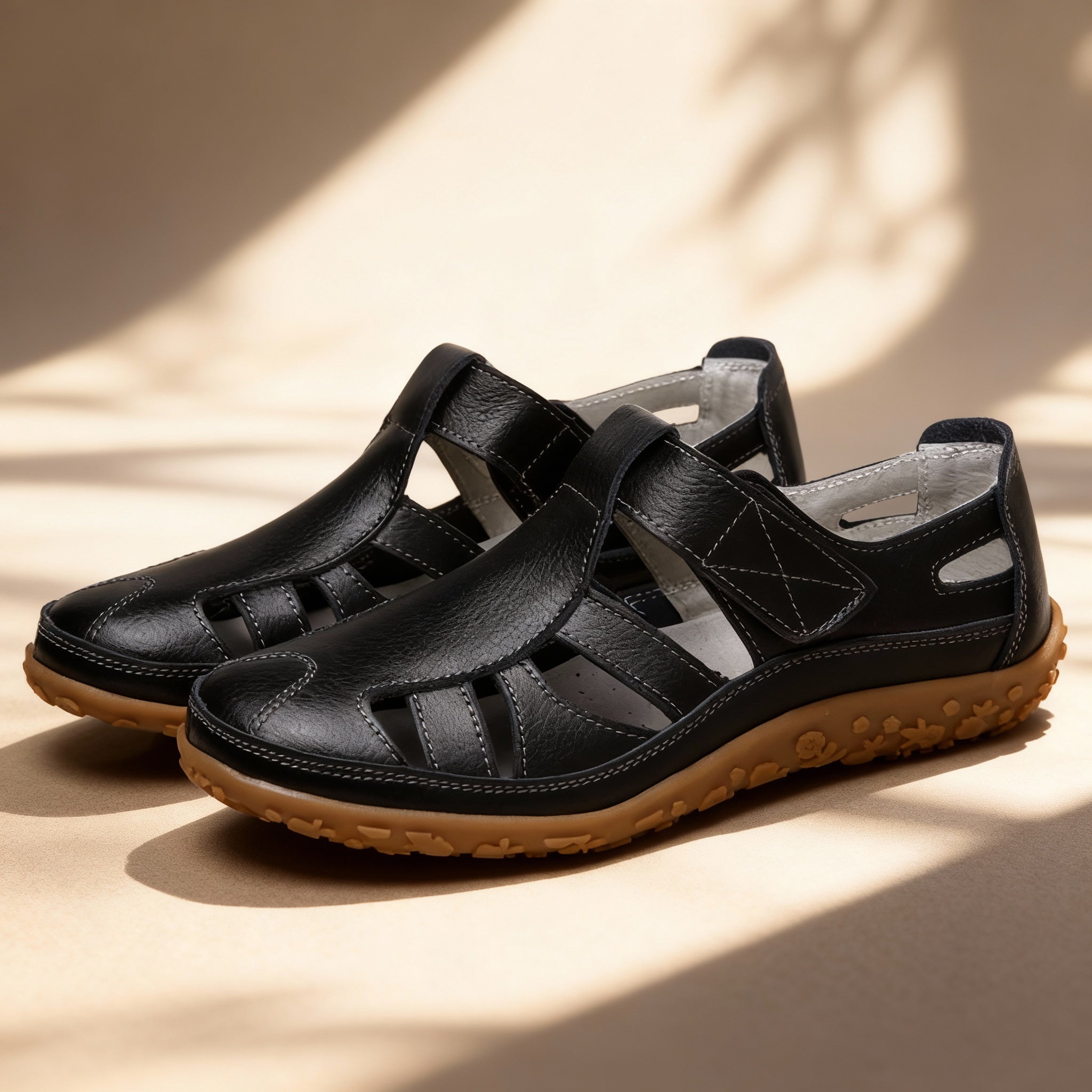 Women's Breathable Leather Sandals | Comfortable Retro Slip-On Footwear for Spring/Fall 7
