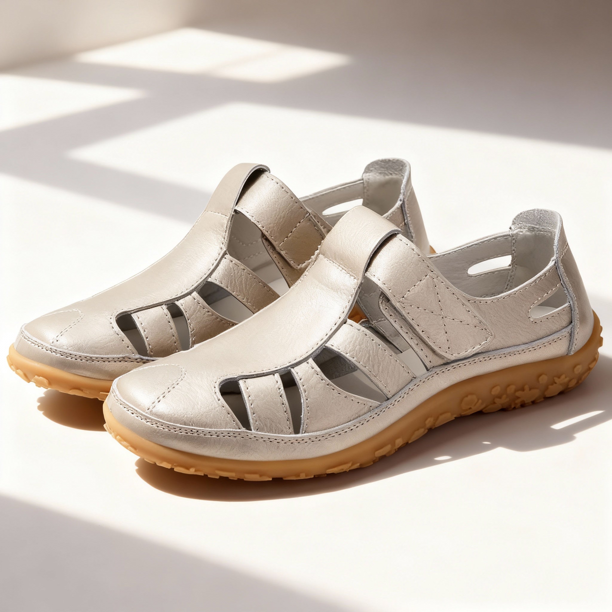 Women's Breathable Leather Sandals | Comfortable Retro Slip-On Footwear for Spring/Fall 8