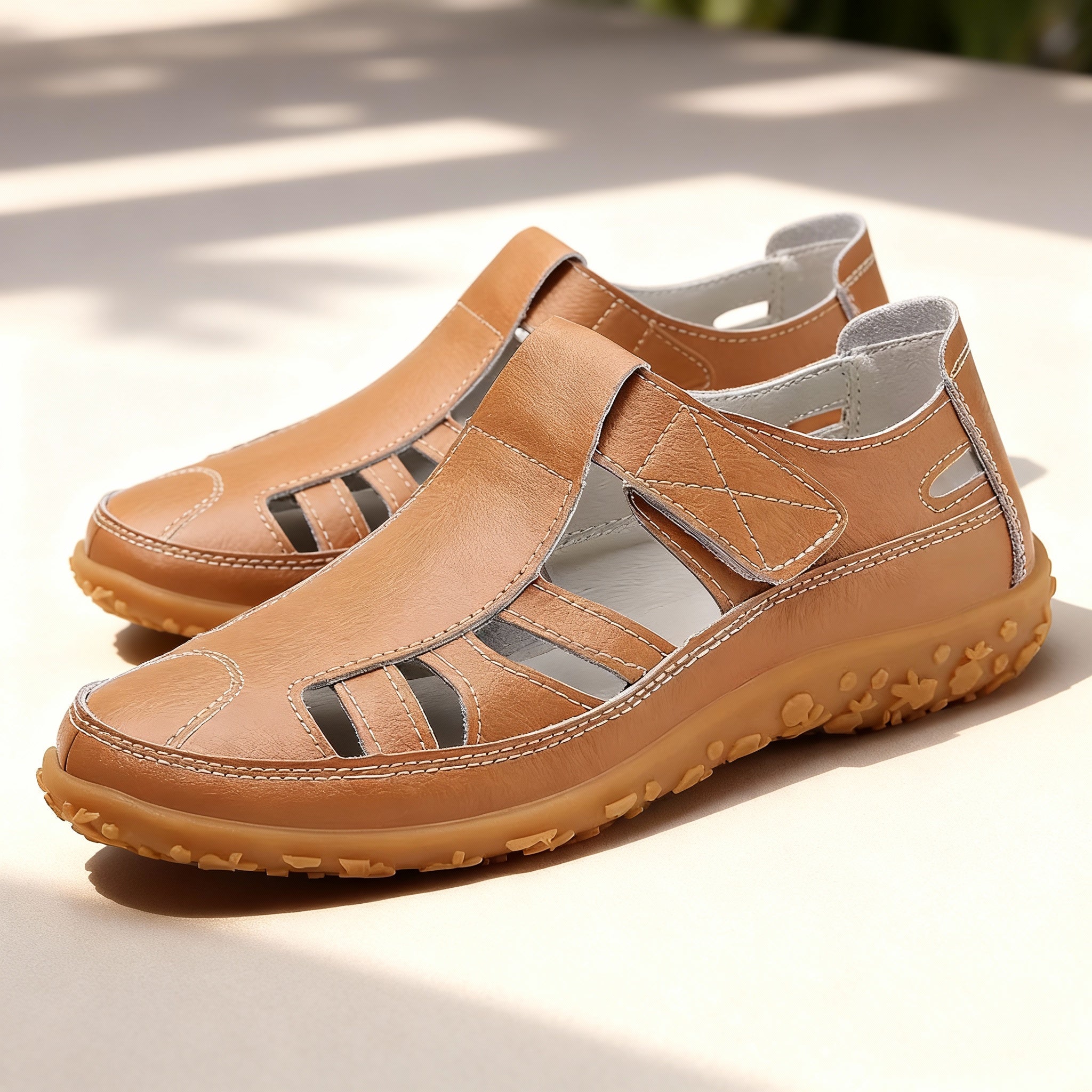 Women's Breathable Leather Sandals | Comfortable Retro Slip-On Footwear for Spring/Fall 9