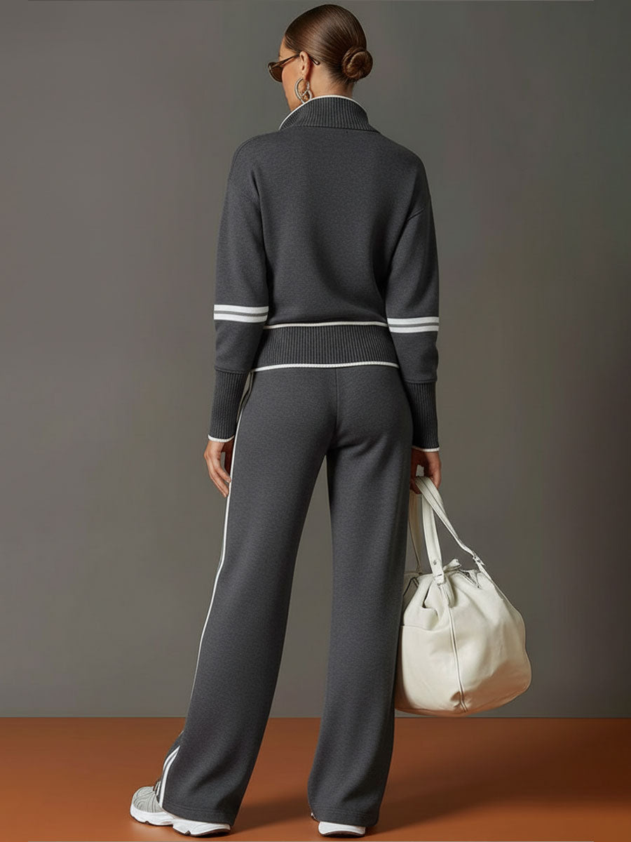 Women's Comfortable Cotton-Blend Hoodie and Sweatpants Set | Retro Sporty Loose Fit Athletic Outfit 6