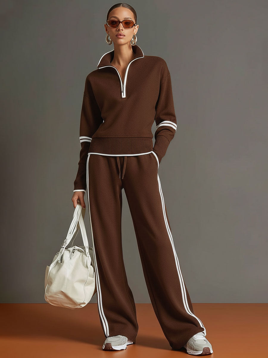 Women's Comfortable Cotton-Blend Hoodie and Sweatpants Set | Retro Sporty Loose Fit Athletic Outfit 7