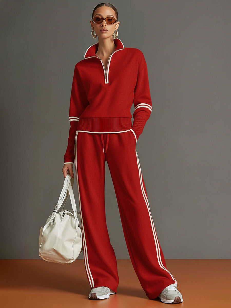 Women's Comfortable Cotton-Blend Hoodie and Sweatpants Set | Retro Sporty Loose Fit Athletic Outfit 9