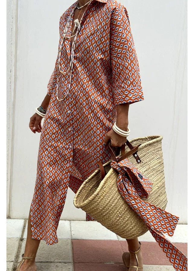 Women's Cotton Striped Shirt Dress | Comfortable Relaxed Fit Summer Dress 3