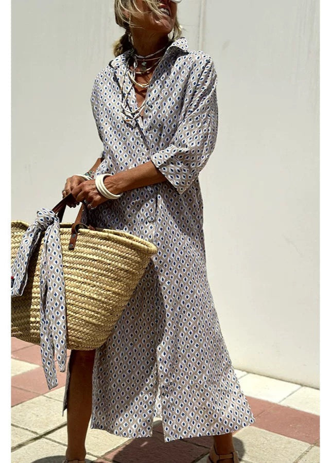Women's Cotton Striped Shirt Dress | Comfortable Relaxed Fit Summer Dress 4