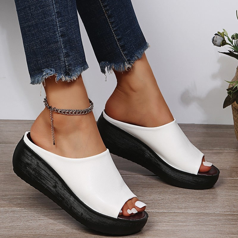 Women's Cushioned Synthetic Slide Sandals | Elegant Comfortable Summer Footwear 1