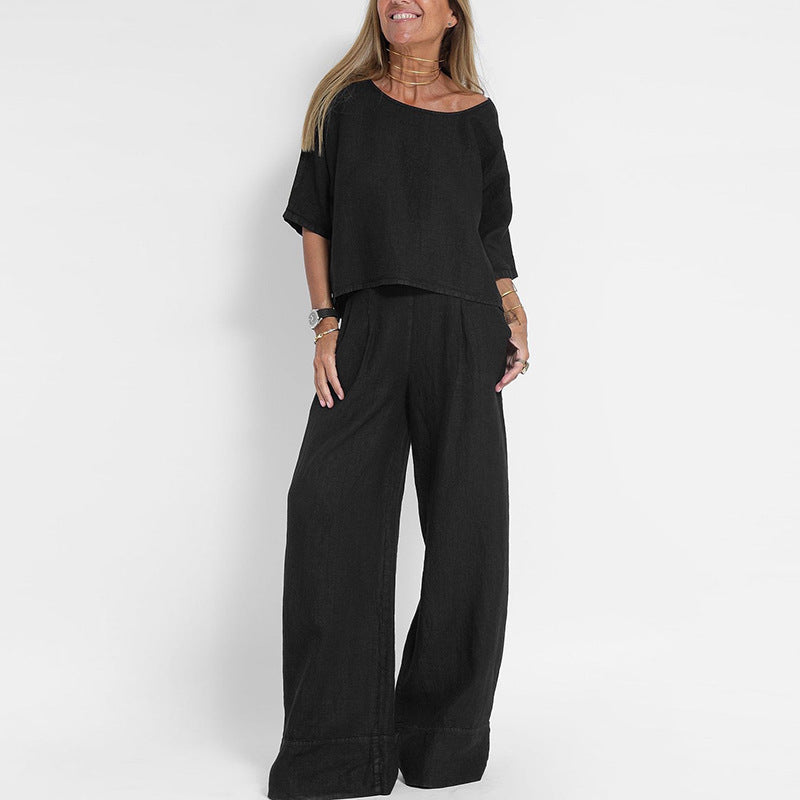 Women's Elegant Loungewear Two Piece Set | Relaxed Fit Comfortable Outfit 2