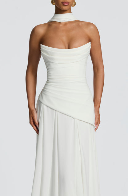 Women's Elegant Satin Maxi Dress | Chic Strapless Formal Gown for Spring 6