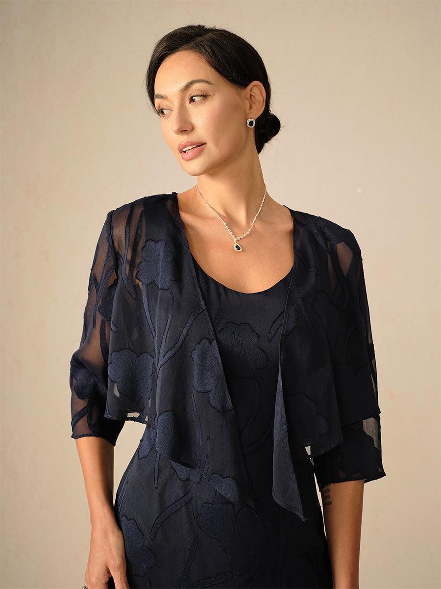 Women's Floral Sheer Chiffon Cardigan | Elegant Lightweight Short Layering Shrug 6