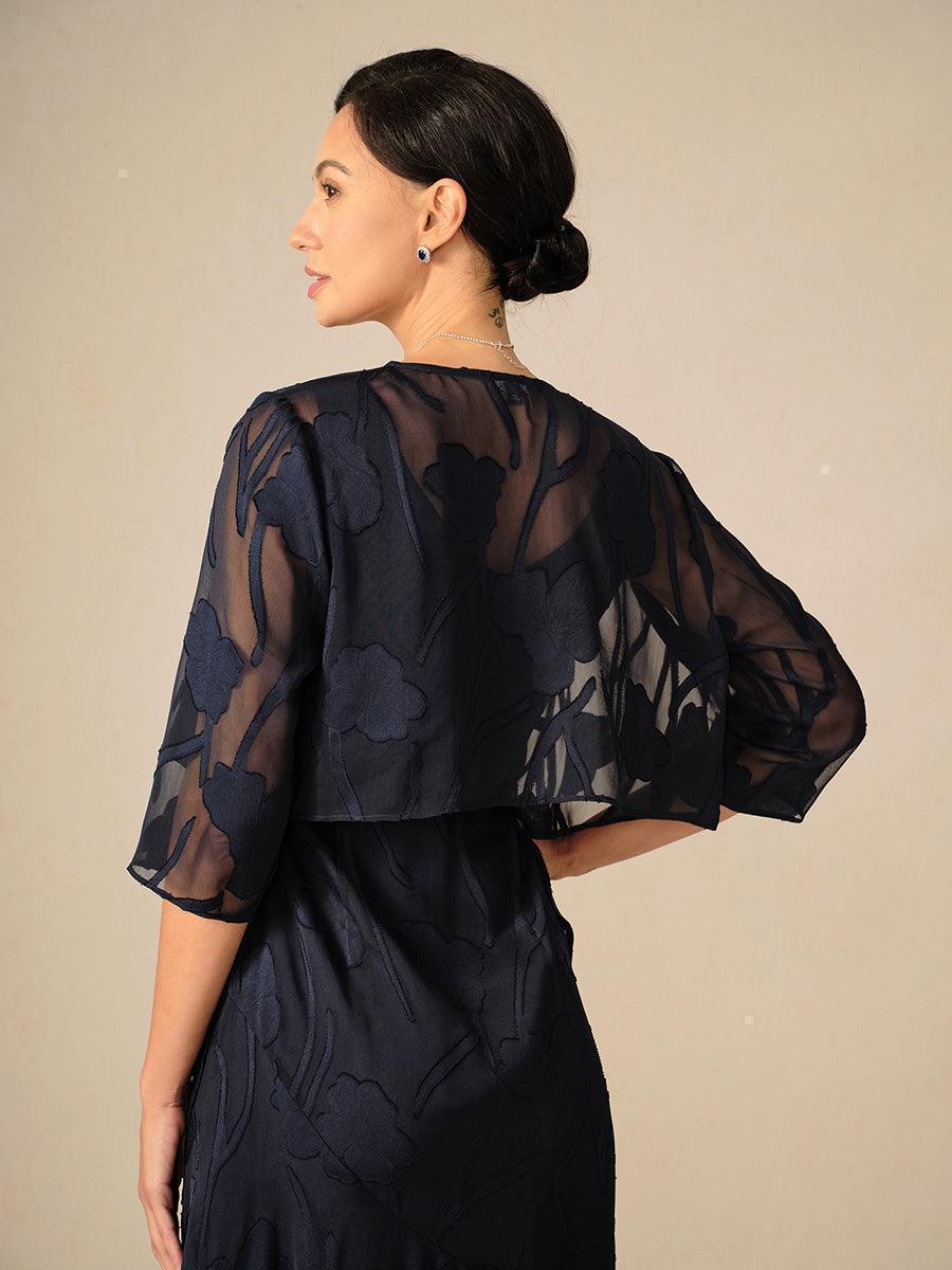 Women's Floral Sheer Chiffon Cardigan | Elegant Lightweight Short Layering Shrug 7