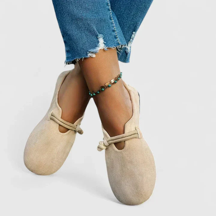 Women's Genuine Leather Orthopedic Flats | Comfortable Slip-On Black Shoes 4