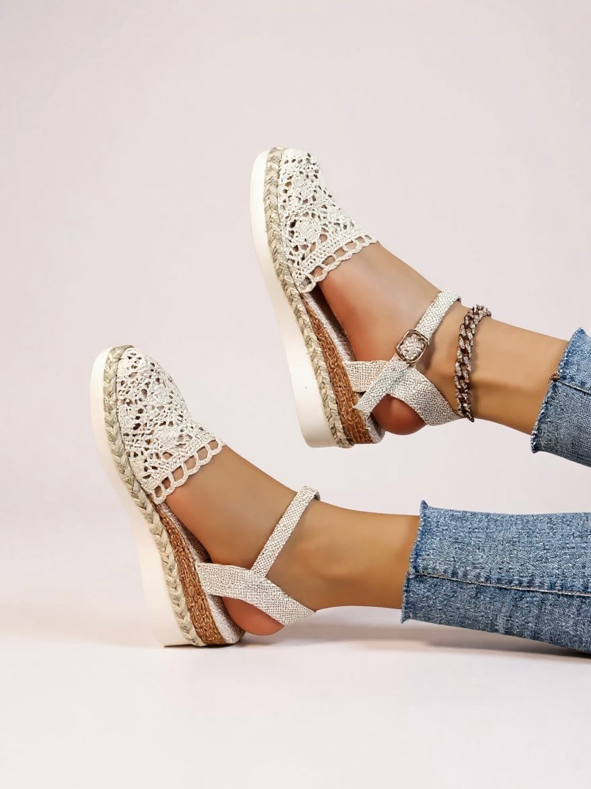 Women's Handcrafted Crochet Platform Sandals | Elegant Boho Chic Summer Footwear 4