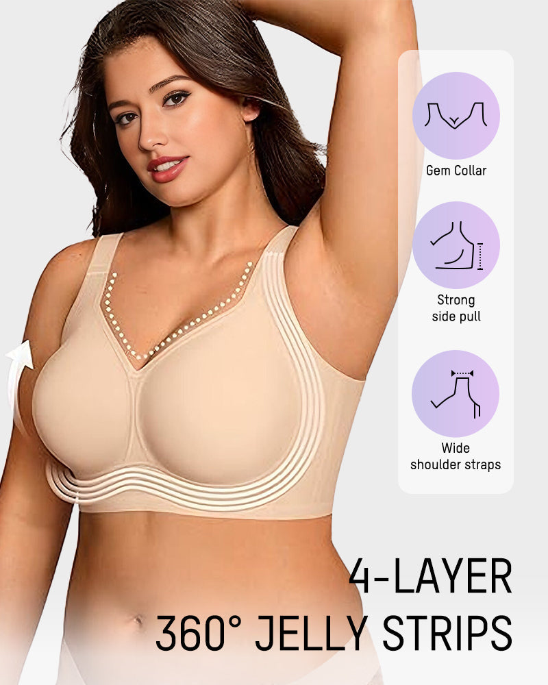 Women's Jelly Wireless Bra | Comfortable Full Coverage Smoothing Underwear | Soft Supportive Design 3