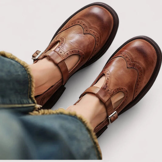 Women's Leather Mary Jane Shoes | Comfortable Classic Orthopedic Design 0
