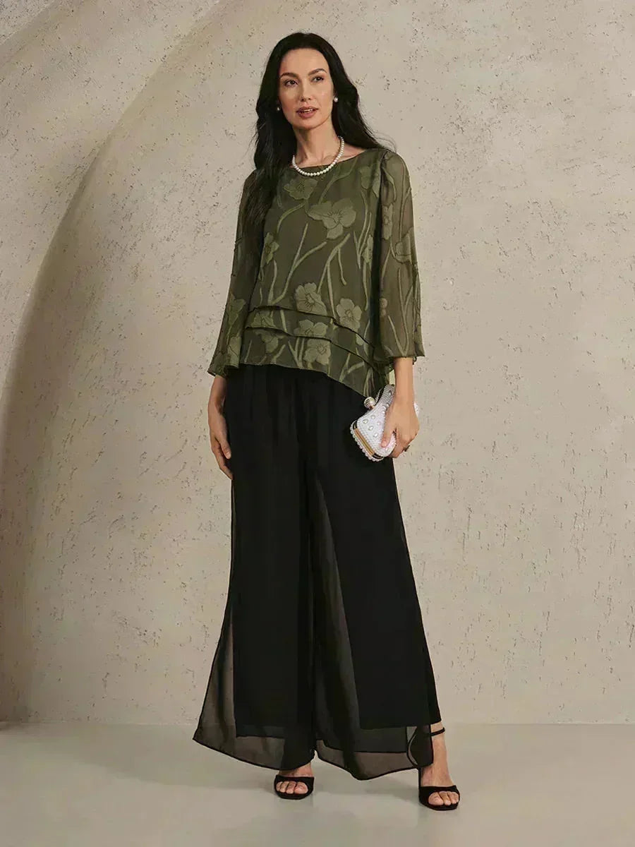 Women's Lightweight Chiffon Blouse | Elegant Floral Summer Top for Women | Relaxed Fit Cape Sleeve Design 4