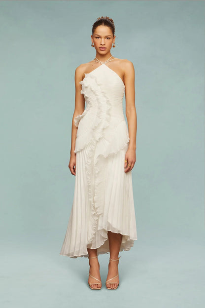 Women's Lightweight Pleated Maxi Dress | Elegant Ruffle Summer Formal Gown 4