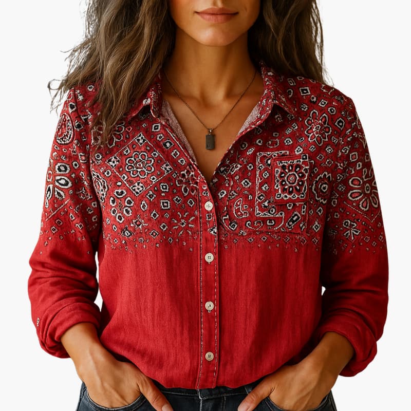 Women's Plain Woven White Blouse | Classic Long Sleeve Button-Down Top 0