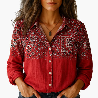 Women's Plain Woven White Blouse | Classic Long Sleeve Button-Down Top 0