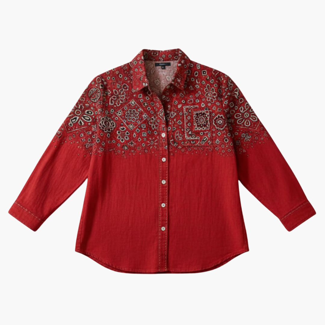 Women's Plain Woven White Blouse | Classic Long Sleeve Button-Down Top 1