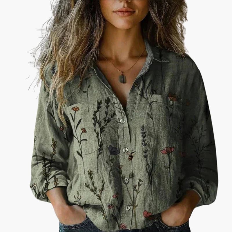 Women's Plain Woven White Blouse | Classic Long Sleeve Button-Down Top 2