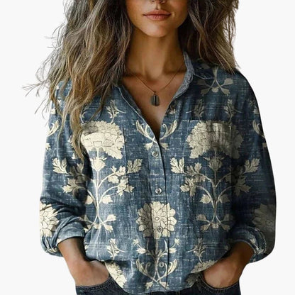 Women's Plain Woven White Blouse | Classic Long Sleeve Button-Down Top 3