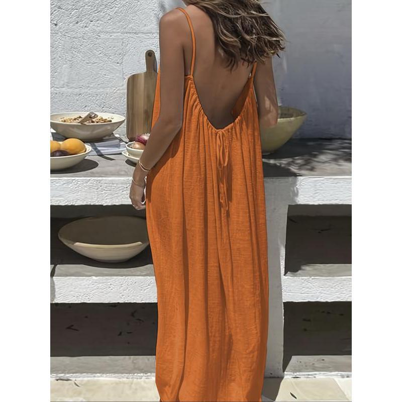 Women's Polyester Maxi Dress | Elegant Sleeveless Summer Lounge Wear 8