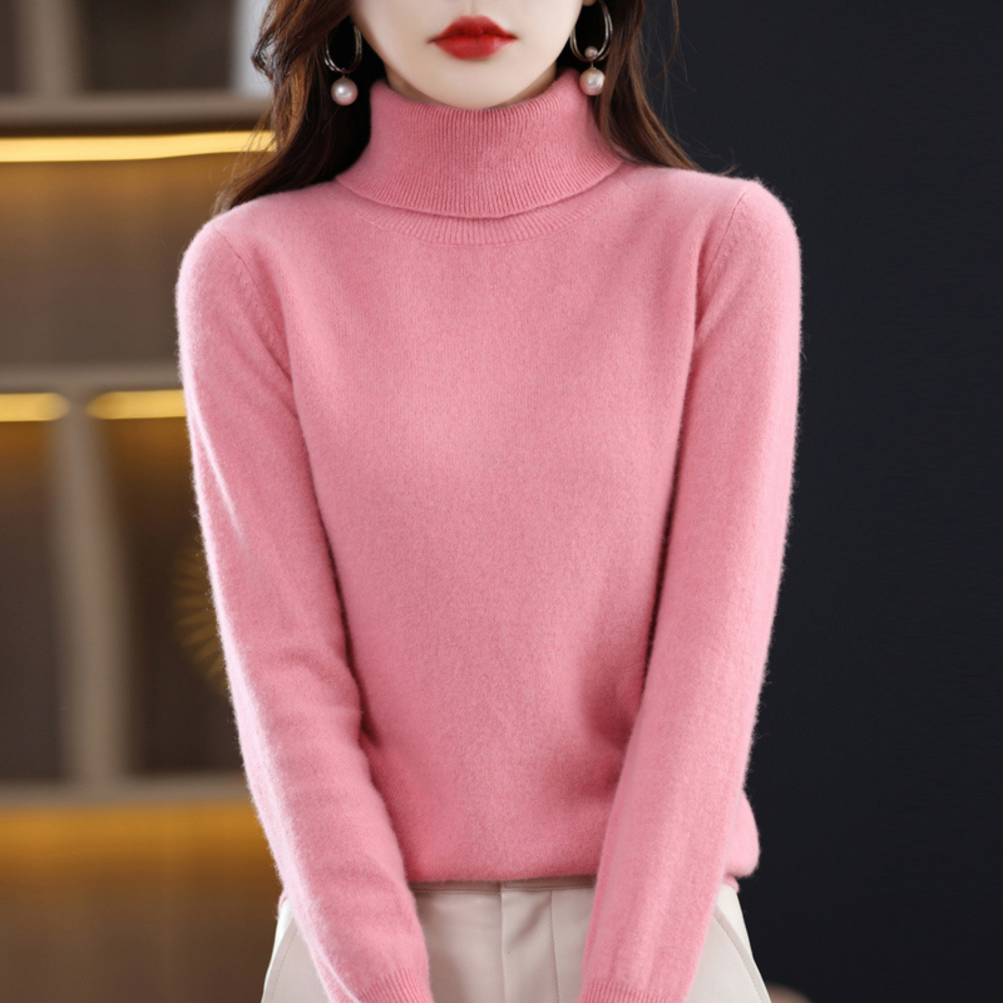 Women's Premium Cashmere Turtleneck Sweater | Elegant Warm Knitwear for Winter 5