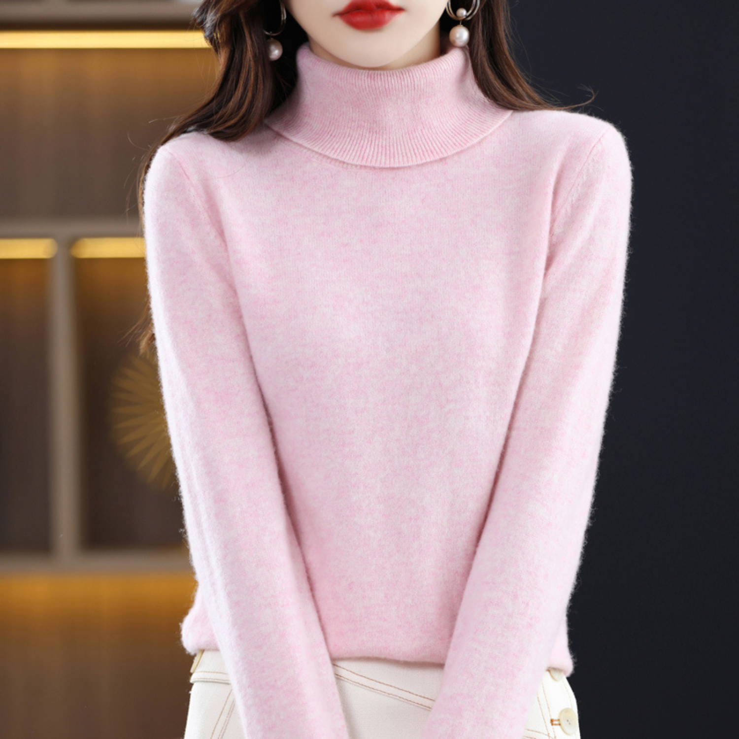 Women's Premium Cashmere Turtleneck Sweater | Elegant Warm Knitwear for Winter 6