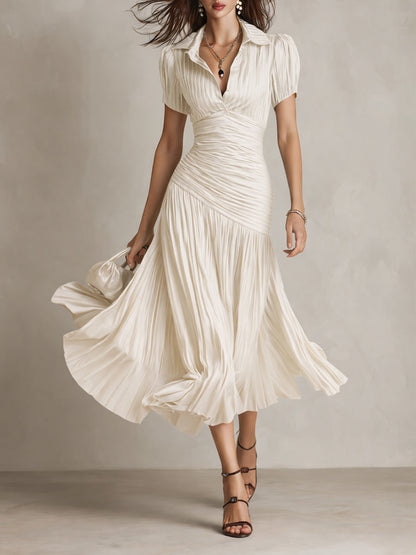 Women's Satin Midi Dress | Elegant Retro Striped Bodycon Cocktail Dress 3