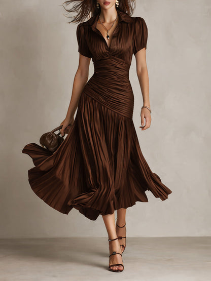 Women's Satin Midi Dress | Elegant Retro Striped Bodycon Cocktail Dress 7