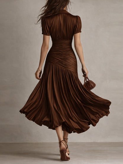 Women's Satin Midi Dress | Elegant Retro Striped Bodycon Cocktail Dress 8