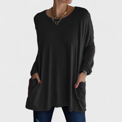 Women's Soft Cotton Relaxed Fit Long Sleeve Top | Classic Casual Everyday Wear 0
