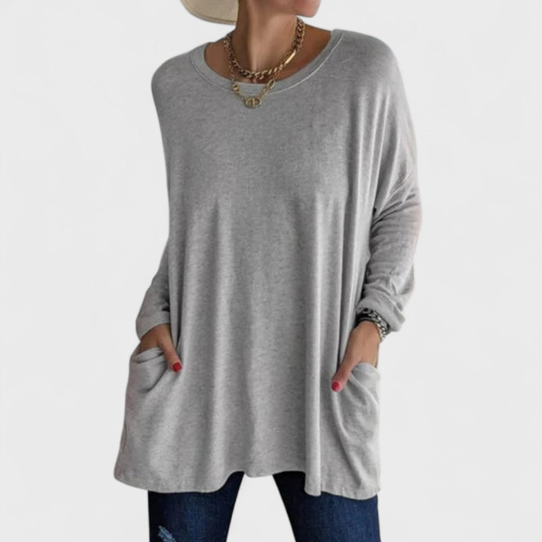 Women's Soft Cotton Relaxed Fit Long Sleeve Top | Classic Casual Everyday Wear 1