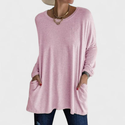 Women's Soft Cotton Relaxed Fit Long Sleeve Top | Classic Casual Everyday Wear 2