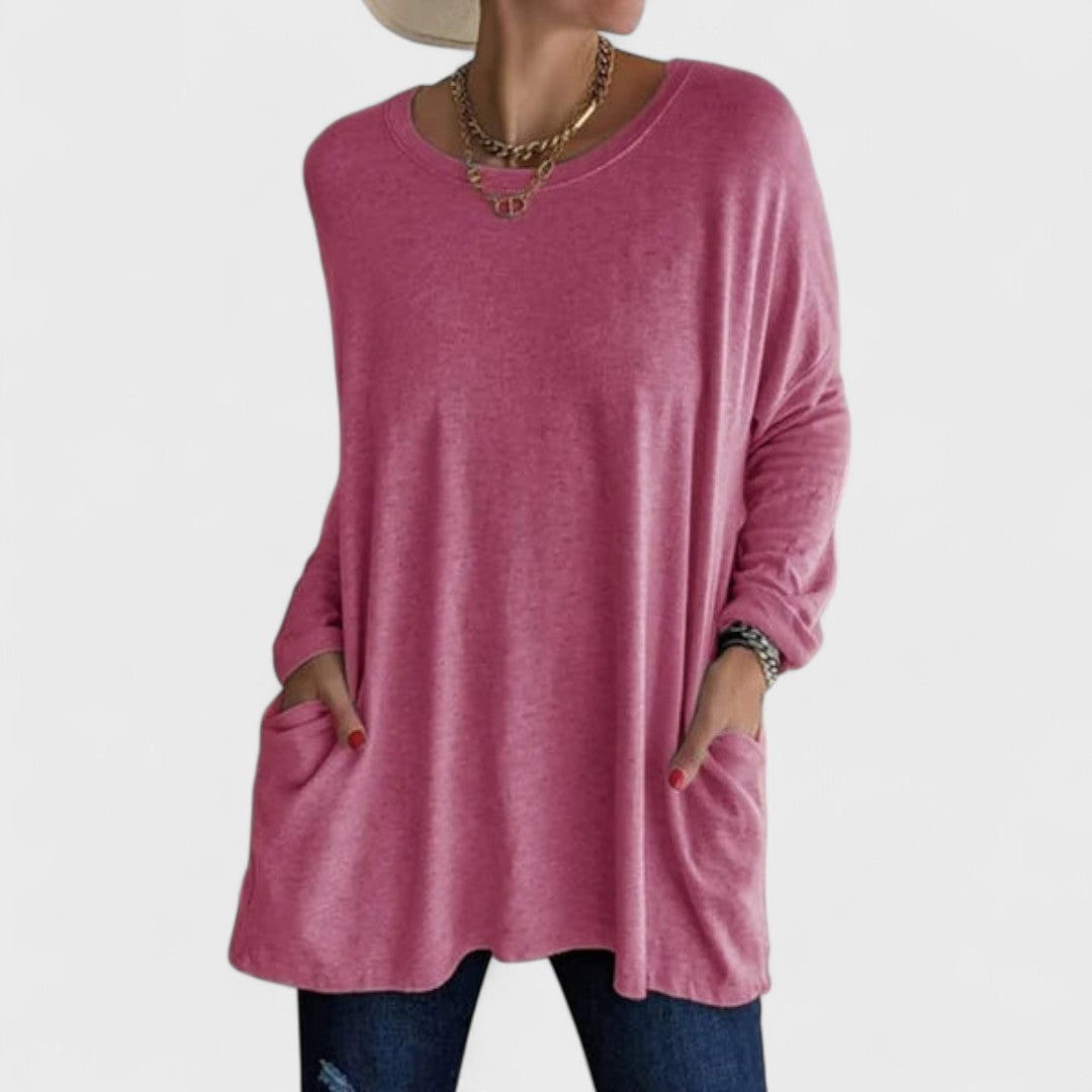Women's Soft Cotton Relaxed Fit Long Sleeve Top | Classic Casual Everyday Wear 4