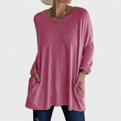 Women's Soft Cotton Relaxed Fit Long Sleeve Top | Classic Casual Everyday Wear 4