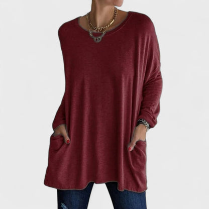 Women's Soft Cotton Relaxed Fit Long Sleeve Top | Classic Casual Everyday Wear 7